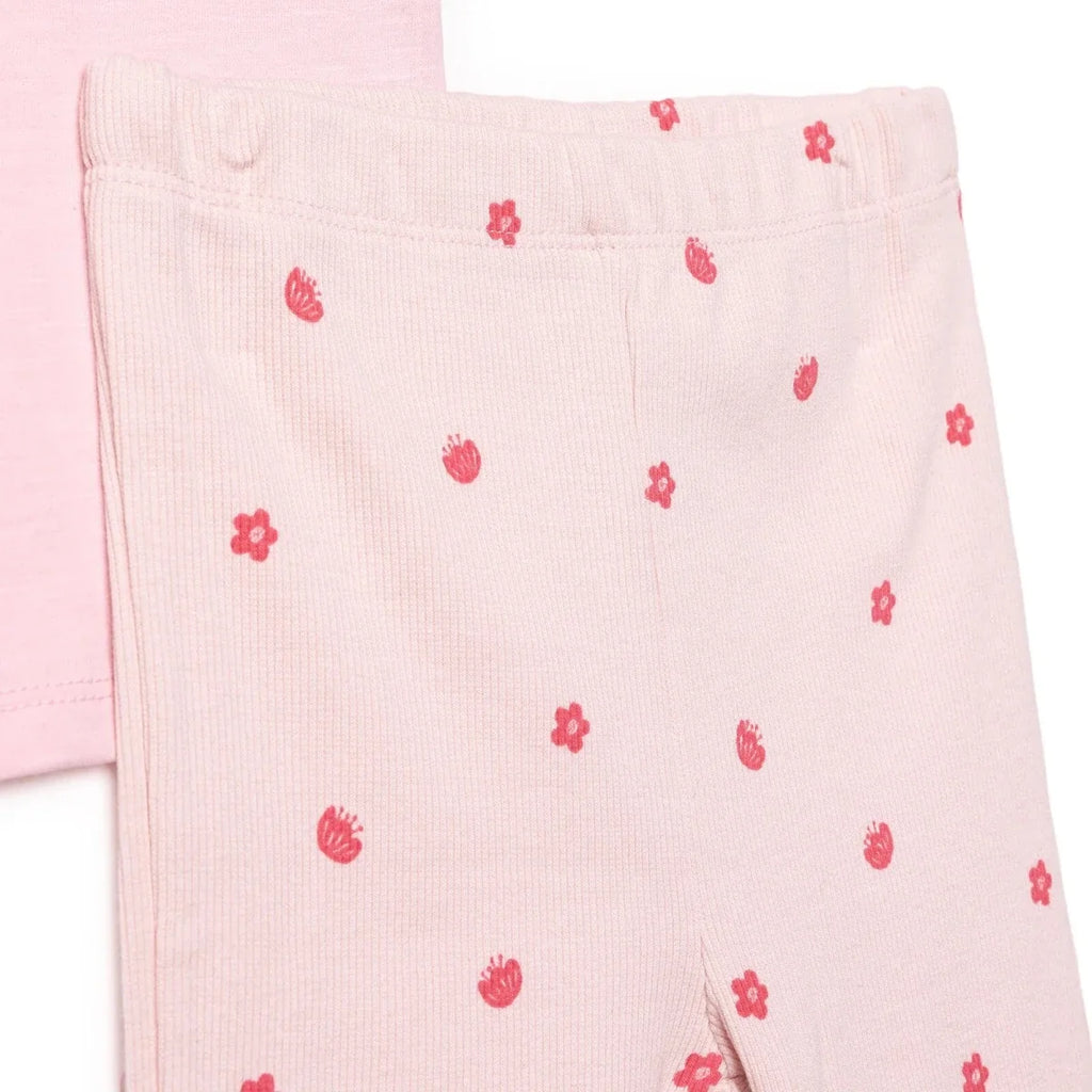HelloBaby Girls Blouse & Leggings Set Text Print Pastel Dreams Crew Neck Full Length Short Sleeve - Pink