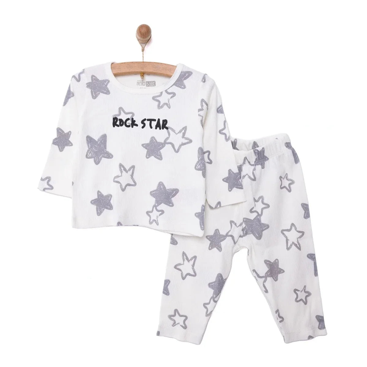 HelloBaby Boy Long Sleeve Pyjamas Set - Ecru