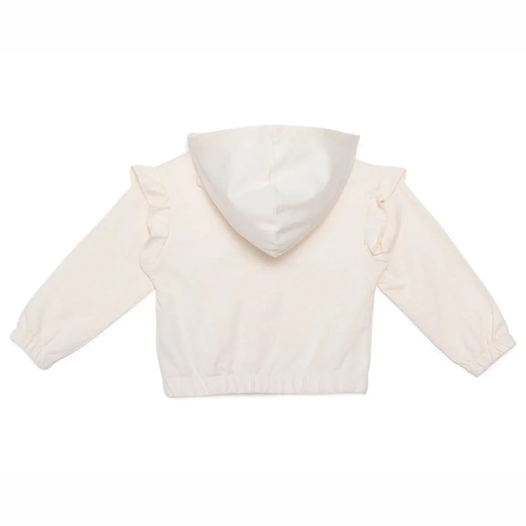HelloBaby Girls Hooded Cardigan Crew Neck Long Sleeve - Ecru