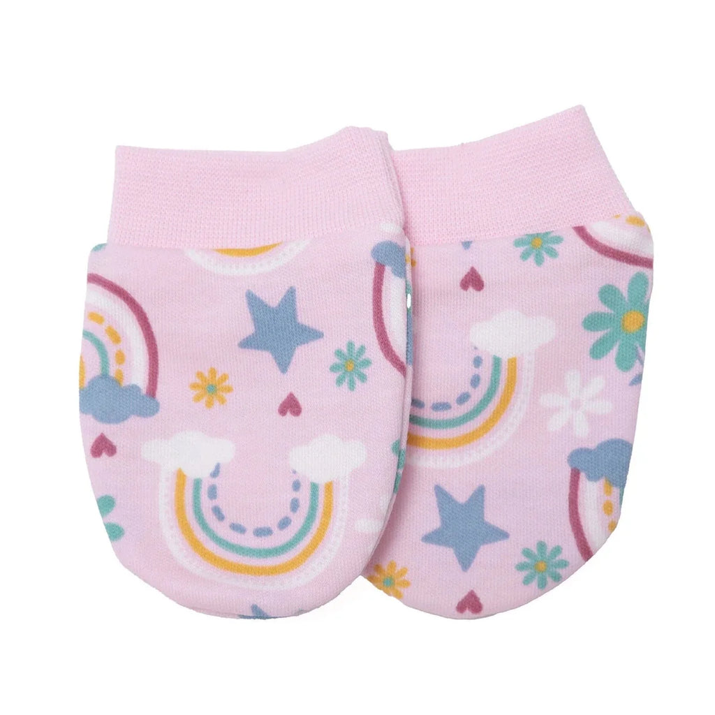HelloBaby Girls Mitten Sky - Pink Printed