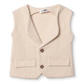 HelloBaby Boys Waistcoat Buttoned Smart Line V-Neck Sleeveless - Ecru