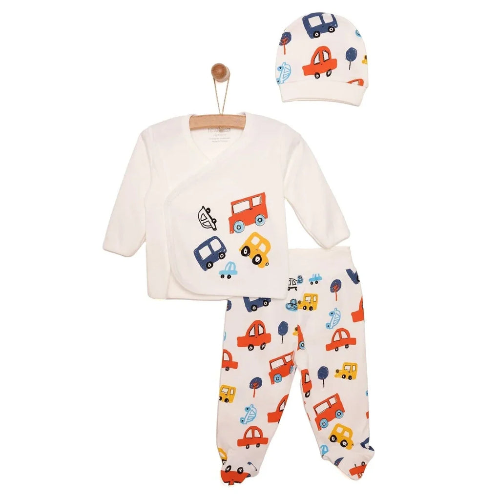 HelloBaby Newborn Baby Boy Body-Hat -Footed Bottom - Ecru