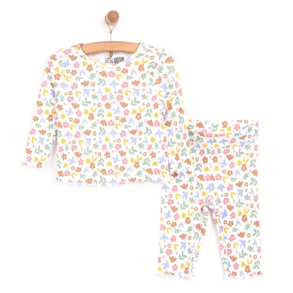 HelloBaby Girl Long Sleeve Pyjamas Set - Ecru