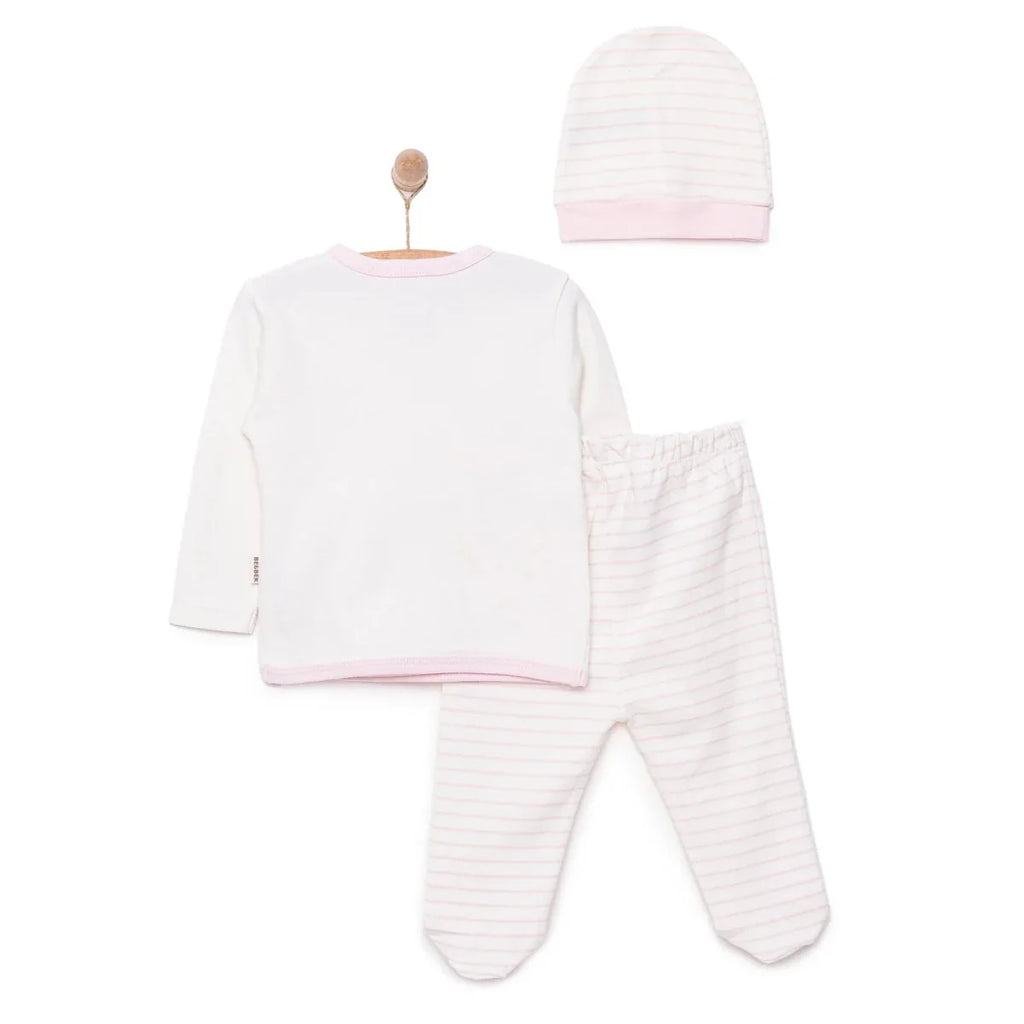Bebbek Girls Vest Hat & Footed Bottom Set Peter Pan Collar - Ecru