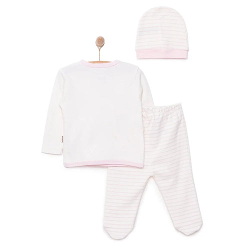 Bebbek Girls Vest Hat & Footed Bottom Set Peter Pan Collar - Ecru